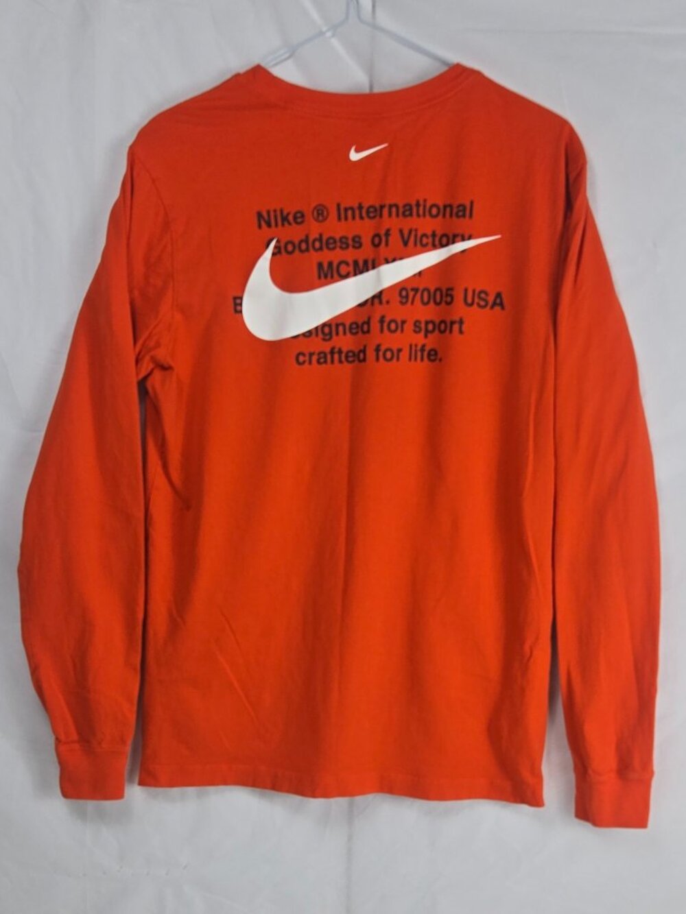 Nike Sportswear Double Swoosh Long Sleeve Tee Men’s Medium Orange CK2259-891 - Picture 6 of 10